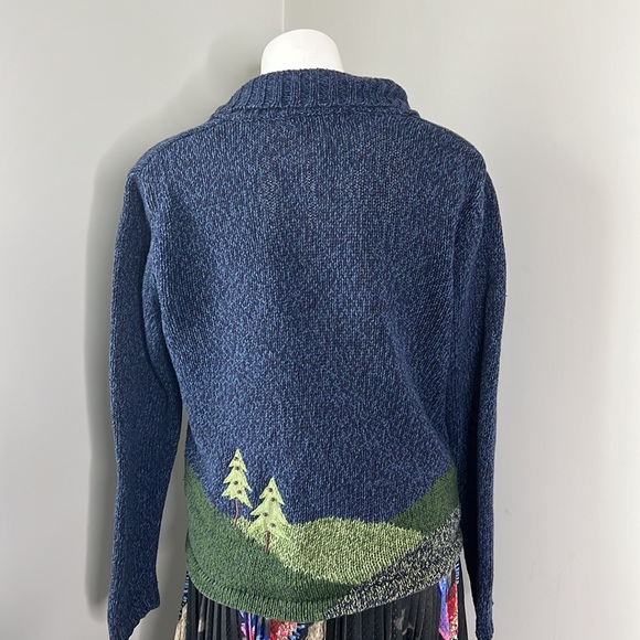 Vintage Timber Lea Moose Embellished Ramie/Cotton Cardigan Medium - Picture 5 of 6